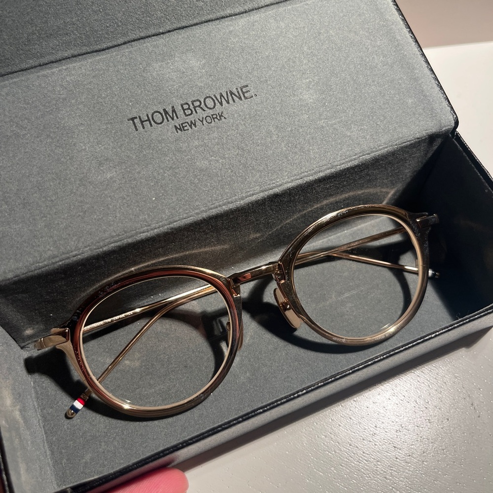 Thom Browne Gold Round Glasses